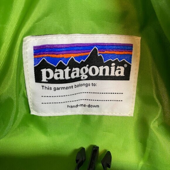 Patagonia Heathered Gray Lime Green Kids Youth Backpack One Size - Picture 6 of 7